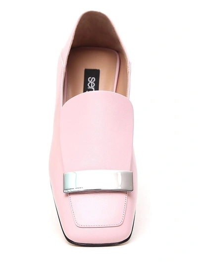 Shop Sergio Rossi Sr1 Logo Flat Loafers In Pink