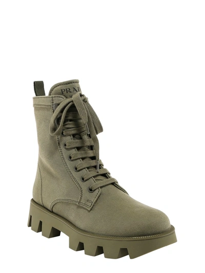 Shop Prada Lace-up Combat Boots In Green