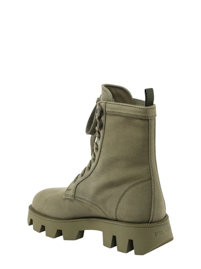 Shop Prada Lace-up Combat Boots In Green