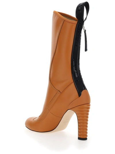 Shop Fendi Promenade Ankle Boots In Brown