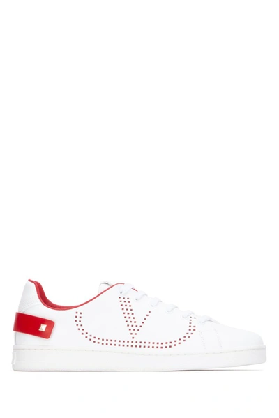 Shop Valentino Garavani Vlogo Backnet Sneakers In White