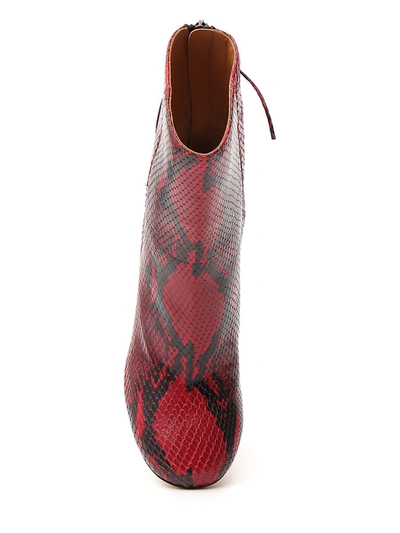 Shop Isabel Marant Garett Embossed Ankle Boots In Red