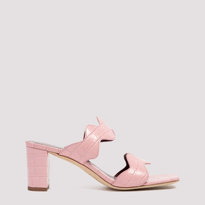 Shop Staud Frankie Wavy Embossed Sandals In Pink