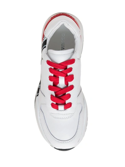 Shop Dsquared2 Logo Tape Sneakers In White