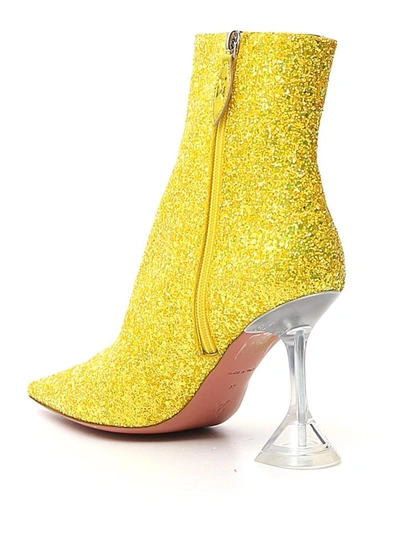 Shop Amina Muaddi Giorgia Heeled Ankle Boots In Yellow