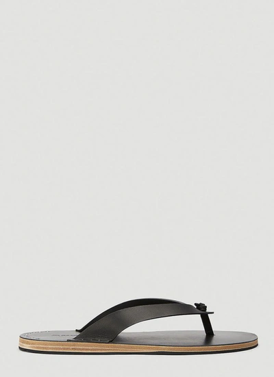 Shop Jil Sander Studded Thong Sandals In Black