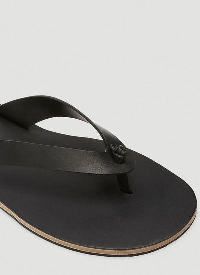 Shop Jil Sander Studded Thong Sandals In Black