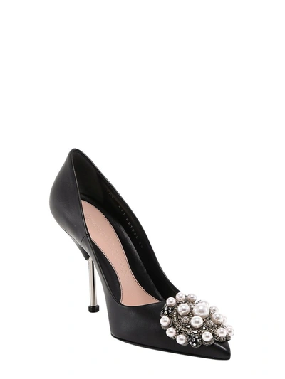 Shop Alexander Mcqueen Embellished Pointed Toe Pumps In Black