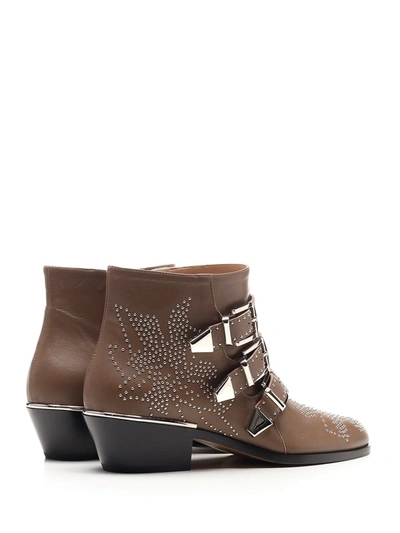 Shop Chloé Susanna Embellished Boots In Brown