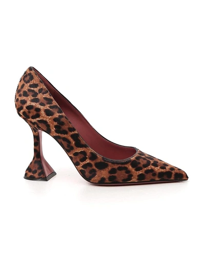 Shop Amina Muaddi Ami Leopard Print Pumps In Multi