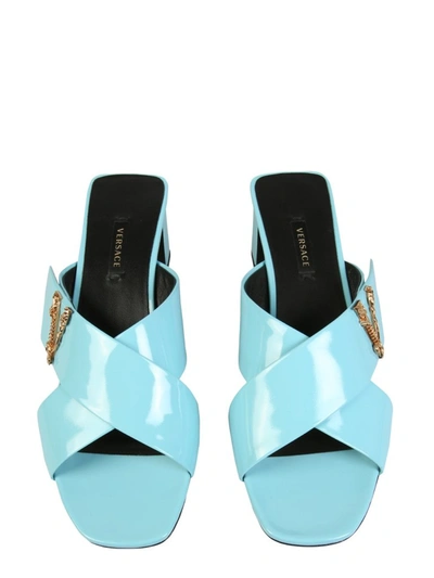 Shop Versace Virtus Crossover Sandals In Blue