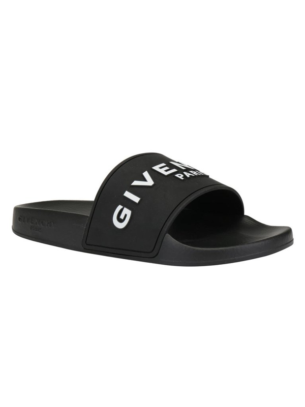 Givenchy Black Purple Logo Flat Slides Modesens