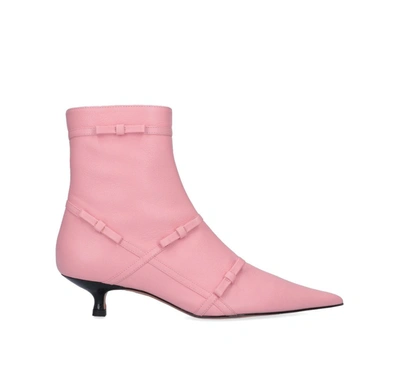 Shop Abra Belt Pointed Ankle Boots In Pink