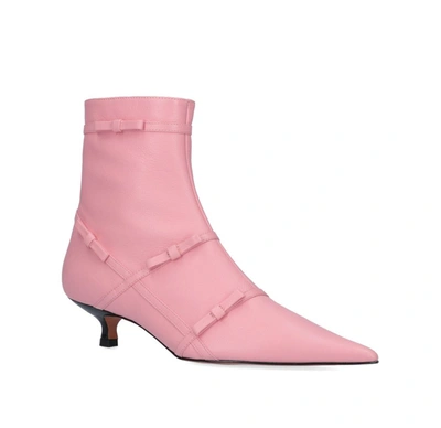 Shop Abra Belt Pointed Ankle Boots In Pink