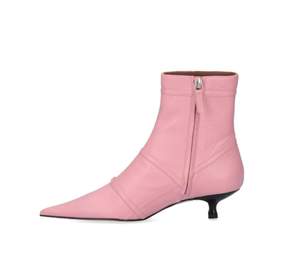 Shop Abra Belt Pointed Ankle Boots In Pink