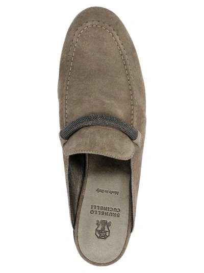 Shop Brunello Cucinelli Loafer Mules In Grey