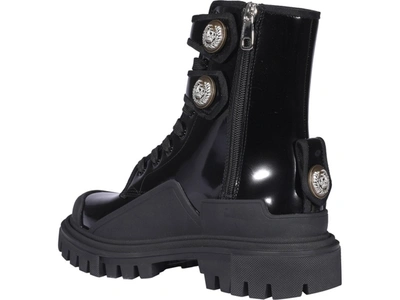 Shop Dolce & Gabbana Buttoned Trekking Boots In Black