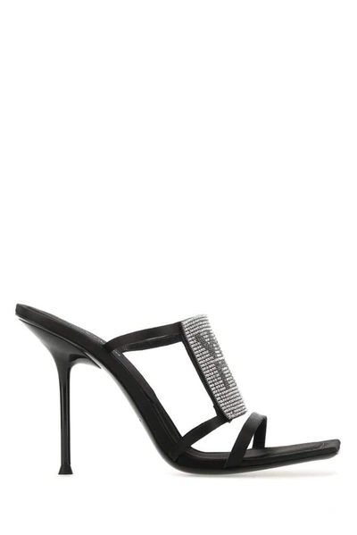 Shop Alexander Wang Julie Crystal Sandals In Black