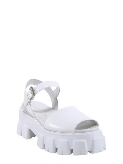 Shop Prada Monolith Chunky Platform Sandals In White