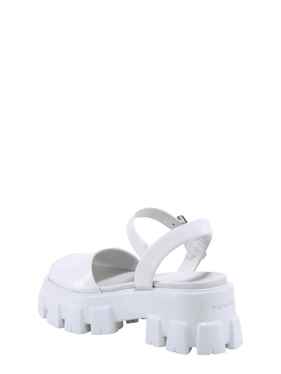 Shop Prada Monolith Chunky Platform Sandals In White