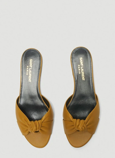 Shop Saint Laurent Bianca Flat Sandals In Yellow