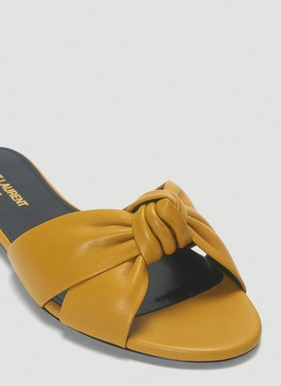 Shop Saint Laurent Bianca Flat Sandals In Yellow