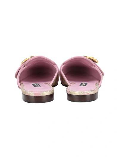 Shop Dolce & Gabbana Logo Plaque Mules In Pink