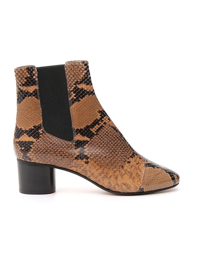 Shop Isabel Marant Danae Embossed Ankle Boots In Multi