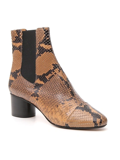 Shop Isabel Marant Danae Embossed Ankle Boots In Multi