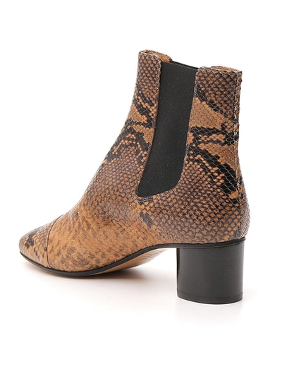 Shop Isabel Marant Danae Embossed Ankle Boots In Multi