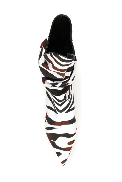 Shop Attico Zebra Print Ankle Boots In Multi