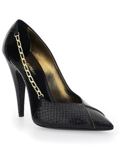 Shop Saint Laurent Lola Chain Link Pumps In Black