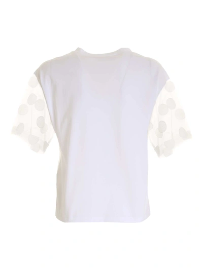 Shop Fabiana Filippi Contrasting Sleeves T-shirt In White