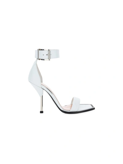 Shop Alexander Mcqueen Buckled Ankle Strap Sandals In White