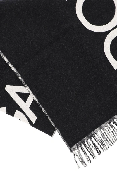 Shop Dolce & Gabbana Logo Jacquard Scarf In Black