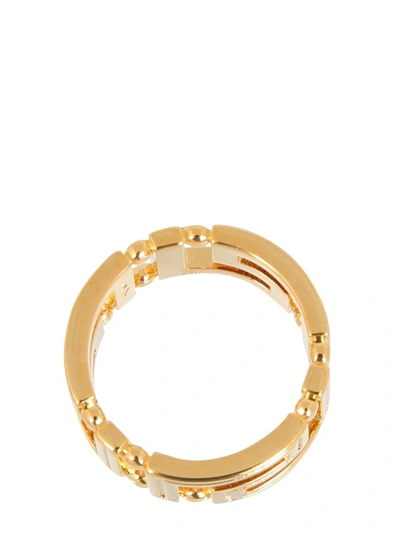 Shop Versace Greca Ring In Gold