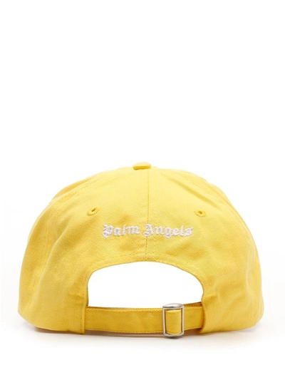 Shop Palm Angels Logo Embroidered Baseball Cap In Yellow