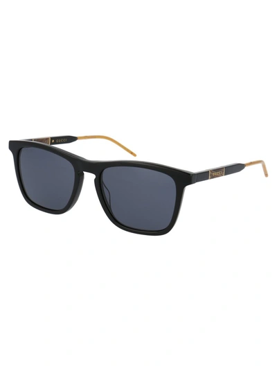 Shop Gucci Eyewear Rectangular Frame Sunglasses In Black