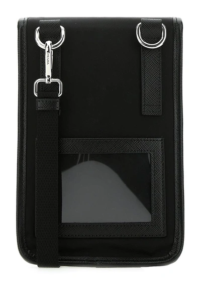Shop Prada Saffiano Smartphone Crossbody Bag In Black
