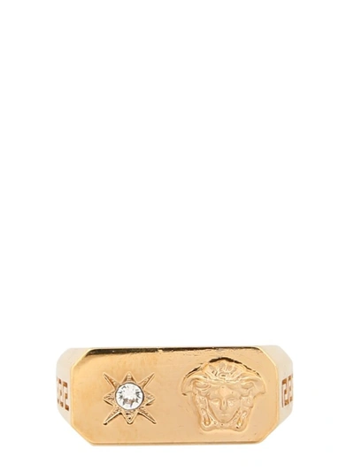 Shop Versace Charm Ring In Gold