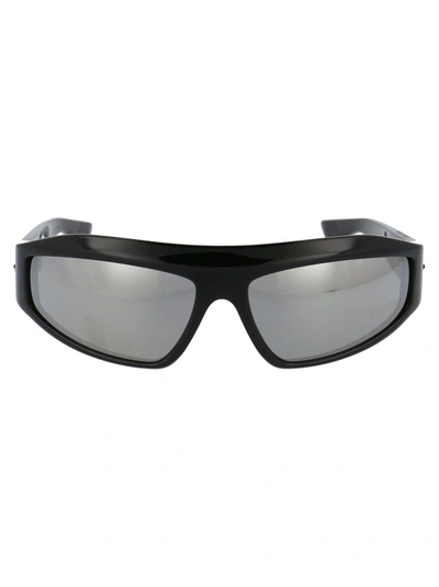 Shop Bottega Veneta Eyewear Wraparound Sunglasses In Black