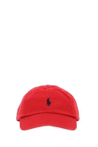 Shop Polo Ralph Lauren Logo Embroidered Baseball Cap In Red