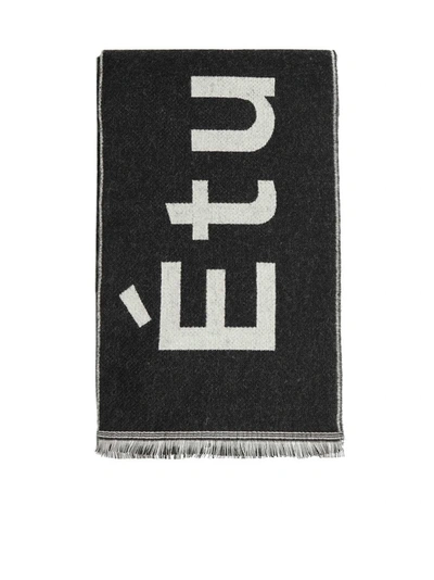 Shop Etudes Studio Etudes Logo Intarsia Scarf In Black