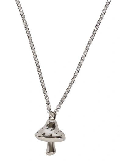 Shop Ambush Mushroom Charm Necklace In Silver