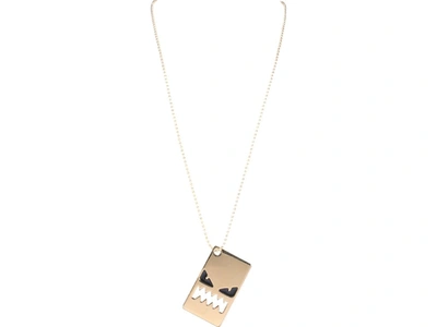 Shop Fendi Bag Bugs Tag Charm Necklace In Gold