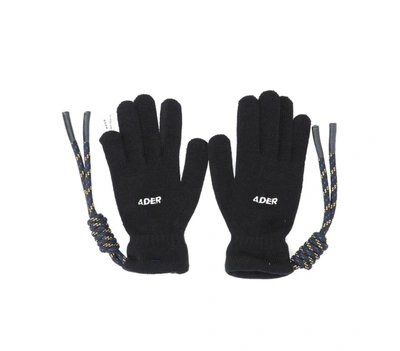 Shop Ader Error Dust Bag Detailed Gloves In Black