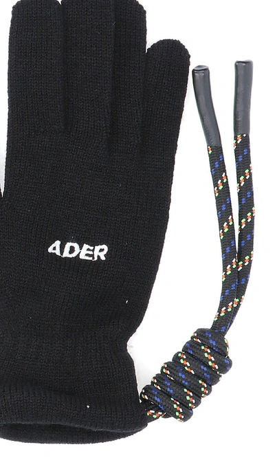 Shop Ader Error Dust Bag Detailed Gloves In Black