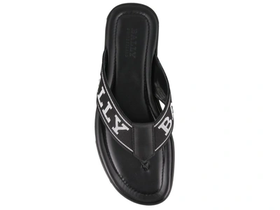 Shop Bally Border Sandals In Black