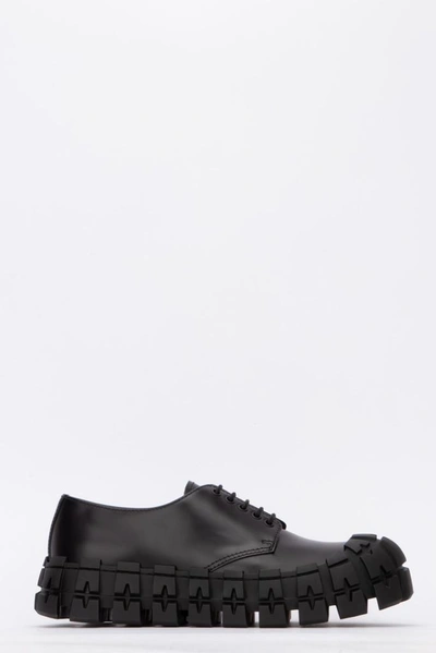 Shop Prada Chunky Sole Derby Shoes In Black