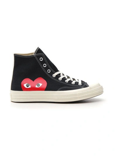 Shop Comme Des Garçons Play X Converse Big Heart High Top Sneakers In Black